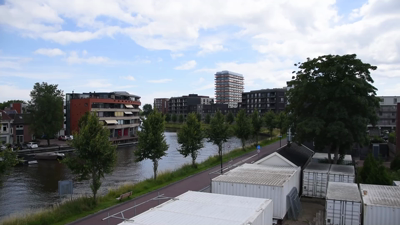 772 Bovenaanzicht Kanaaldijk-Heel Europa tot aan Neckerstraat, Opname vanaf de containerwoningen aan de Kanaaldijk. ...